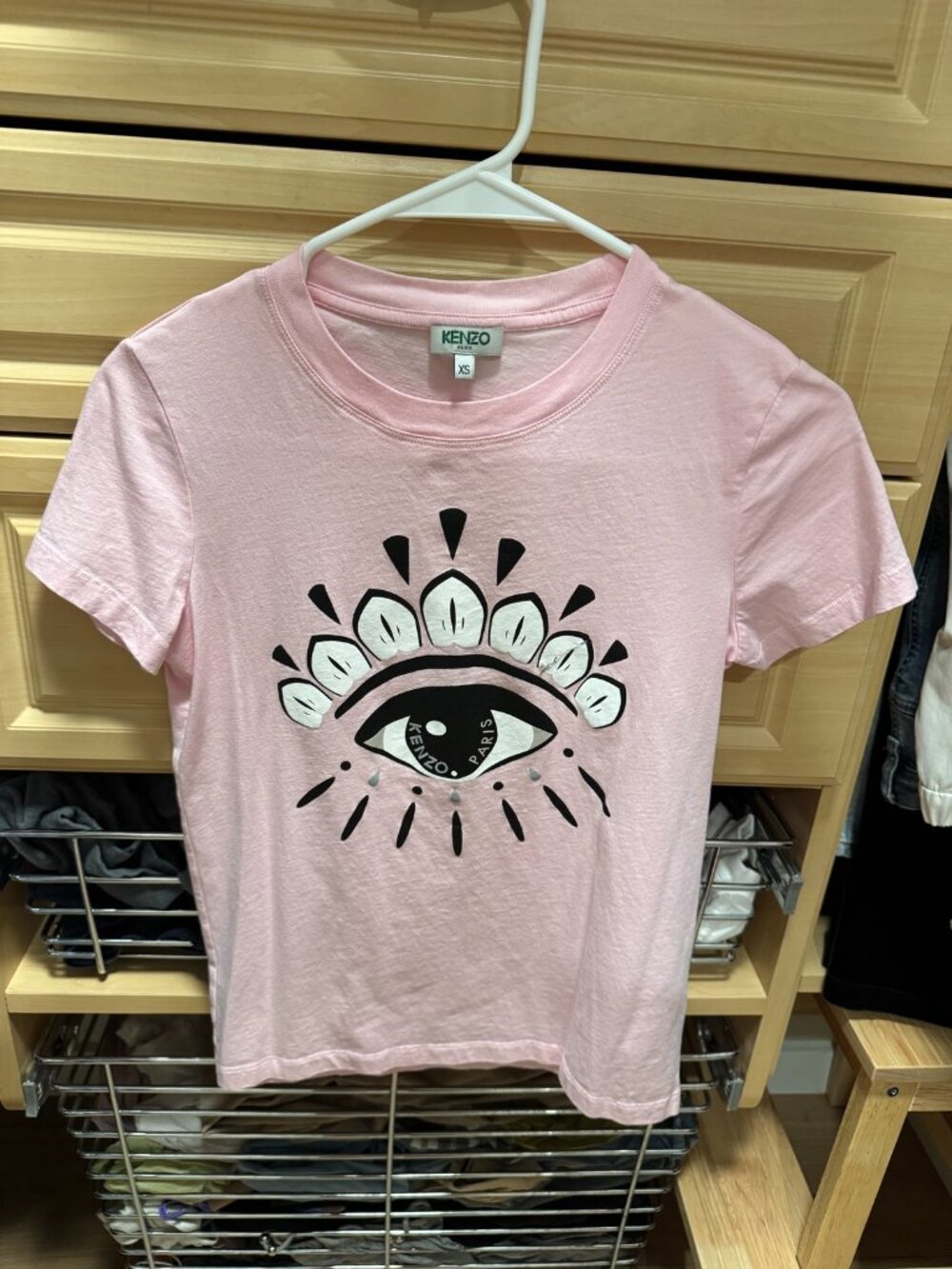 Kenzo Pink Eye Print Short Sleeve T-Shirt — Size XS